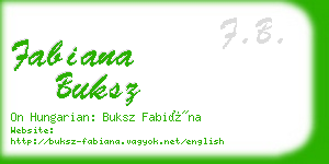 fabiana buksz business card